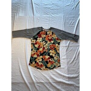 LuLaRoe Women’s Medium Floral Quarter Sleeve T-Shirt Randy Style